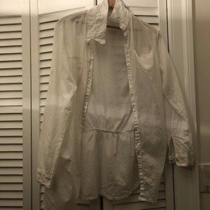 🎁  White women hobo style shirt, longer tunic